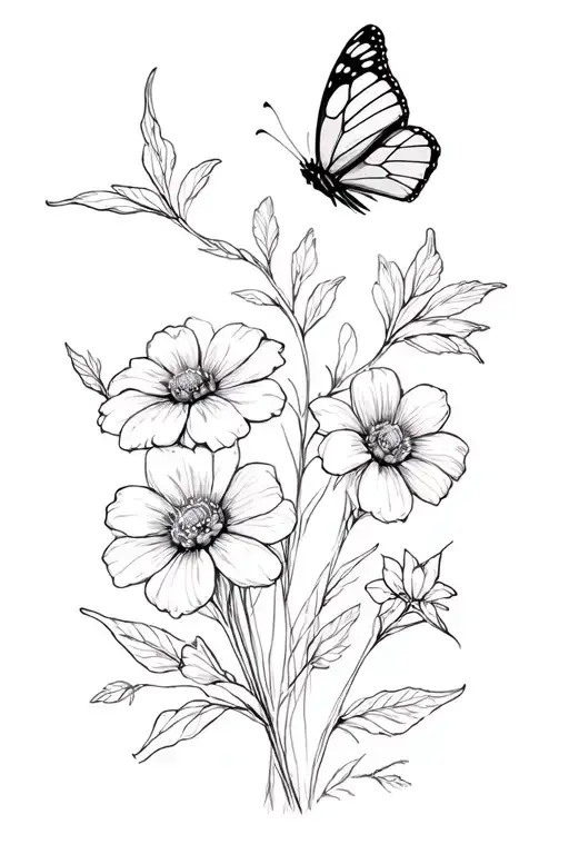Flowers And Butterflies