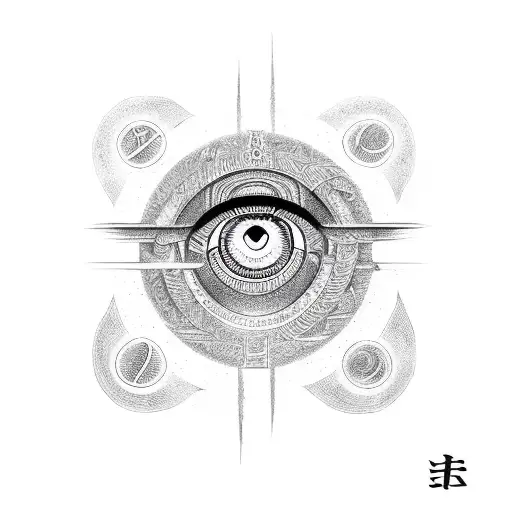 Eye Of Ra With Ankh And Yin Yang And Cobra