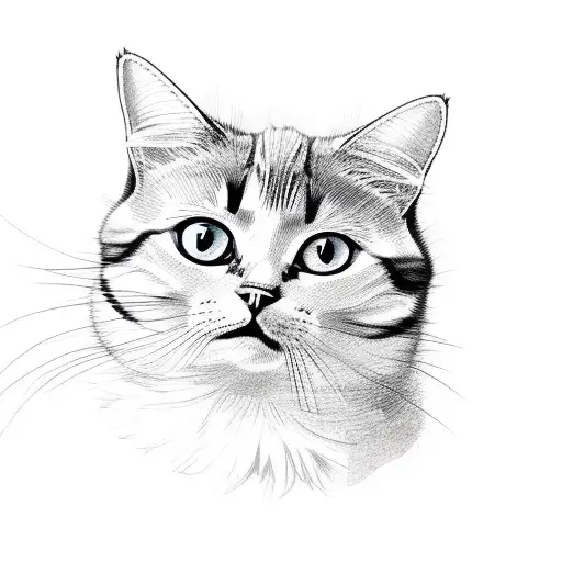 Domestic Shorthair Cat Infront On Traced Mountains