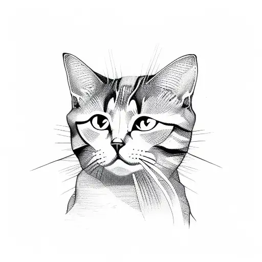 Domestic Shorthair Cat Infront Of Mountains