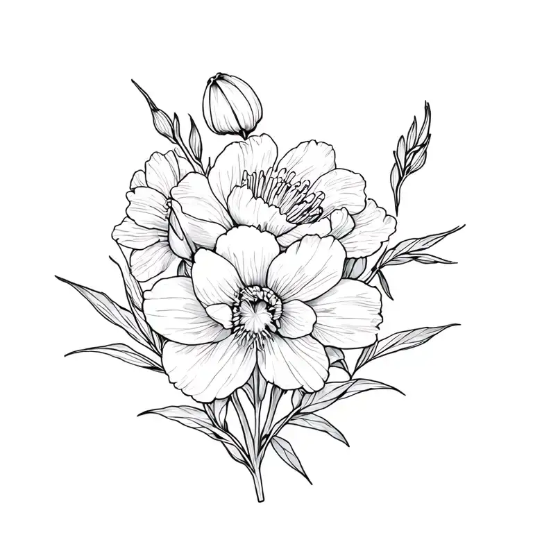 Dafodil Larkspur Peony Flowers