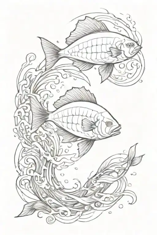 Ocean Fish Swimming Gracefully In The Deep