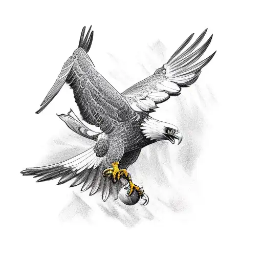 Eagle Fighting Off Crows