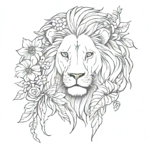 Lion And Lungs And Floral