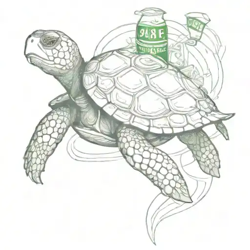 Turtle Holding Heineken Beer