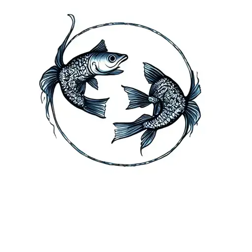 2 Fish Swimming In A Circle