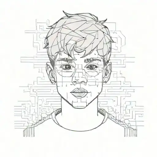 A Detailed Portrait Of Your Son In A Pixelated Style