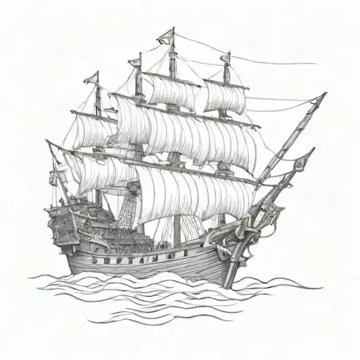 A Pirate Ship With Eddie From Iron Maiden As The Captain