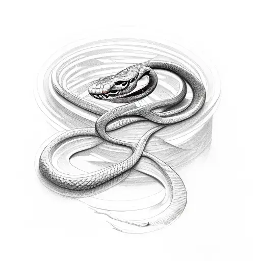 Snake Wrapped Around The Word Angel