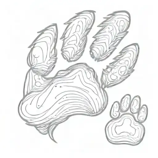 One Big Dog Paw With A Small Dog Paw