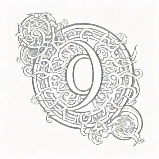 Combine Aegishjalmur Symbol With A Stylized Initial C In A Sketch Style