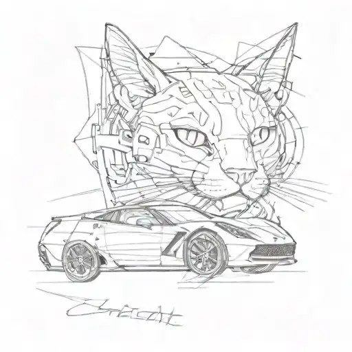 Combine A Cat With A Corvette Car To Create A Unique Design