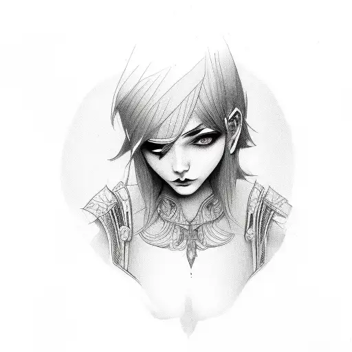 Witch With Short Bob And Bangs And Nose Piercings