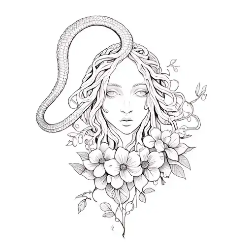 Medusa One Snake 17 Flowers One Chain