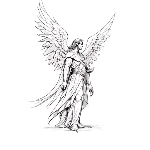 Archangel Facing Off Against Evil