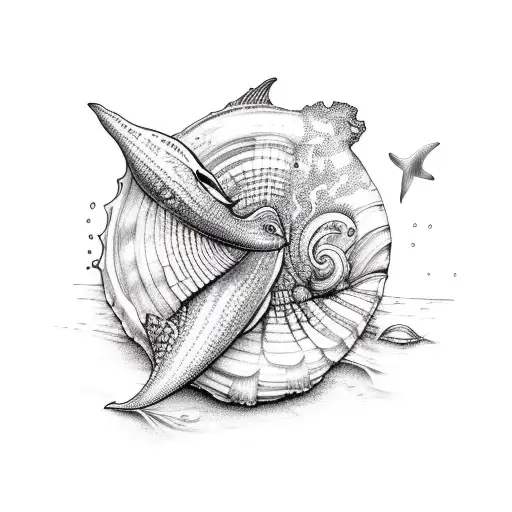 Ocean Scene Inside Seashell