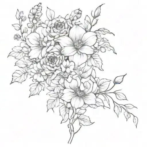 October And August Birth Flowers Intertwined