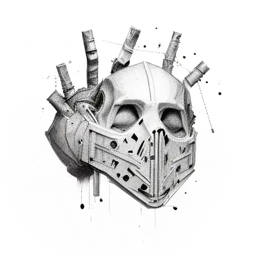 Face Mask Broken Into Pieces