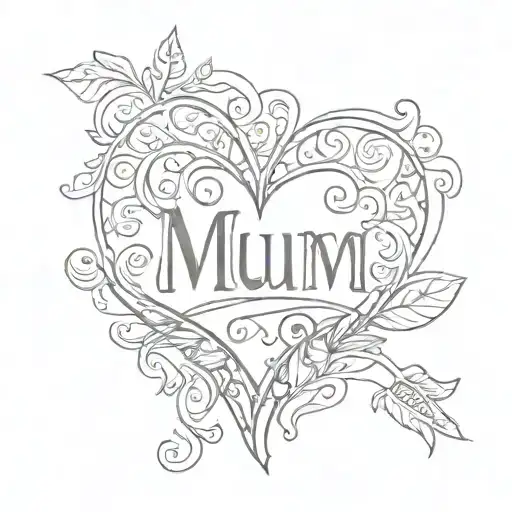Loveheart With Word 'Mum' Written Inside Representing The Client's Love