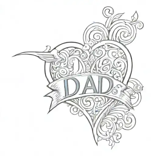 Loveheart With Word 'Dad' Written Inside Representing The Client's Love