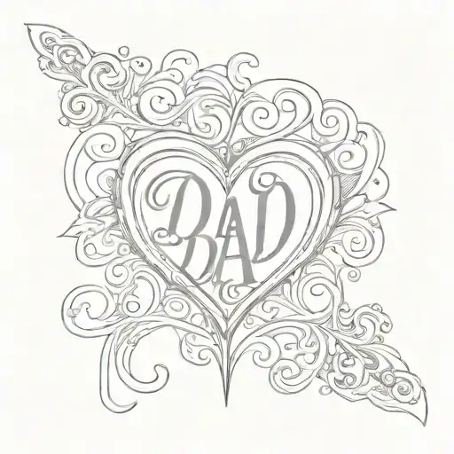 Loveheart With Word 'Dad' Written Inside Representing The Client's Love