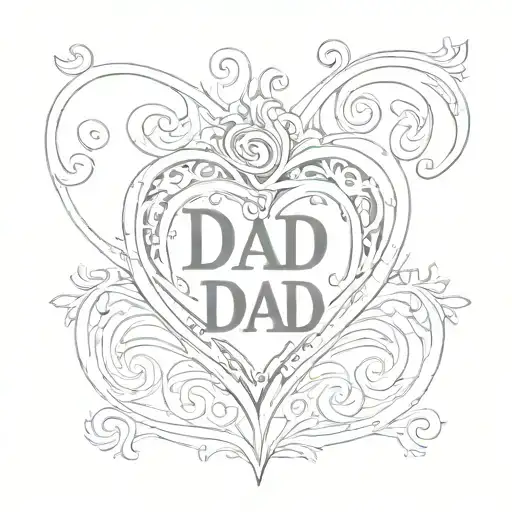 Loveheart With Word 'Dad' Written Inside Representing The Client's Love
