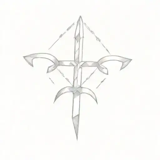 An Arrow With A Cross In The Middle