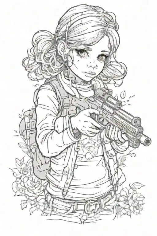 Little Girl With A Gun Aiming At You We Love You Too
