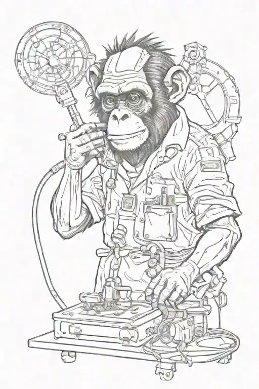 Monkey Heart Surgeon Operating