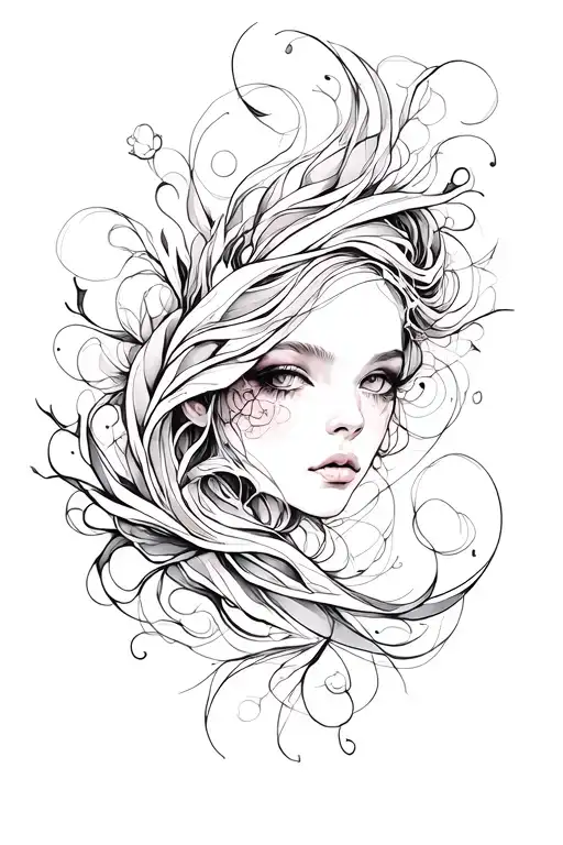 Flowy Linework With Shading Abstract Gothic