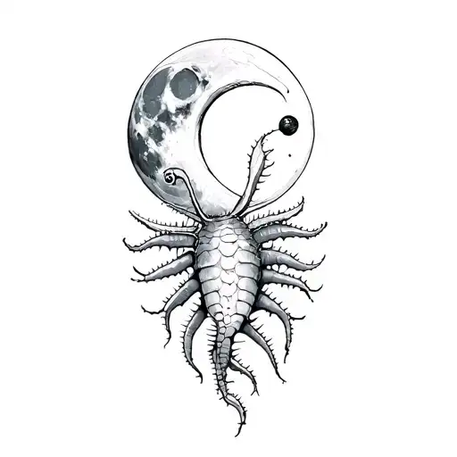 Venus Fly Trap With A Moon In A Feminine Style