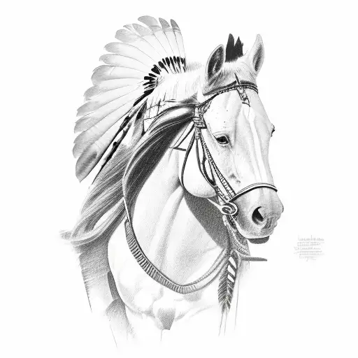 Native American On Horse Portrait