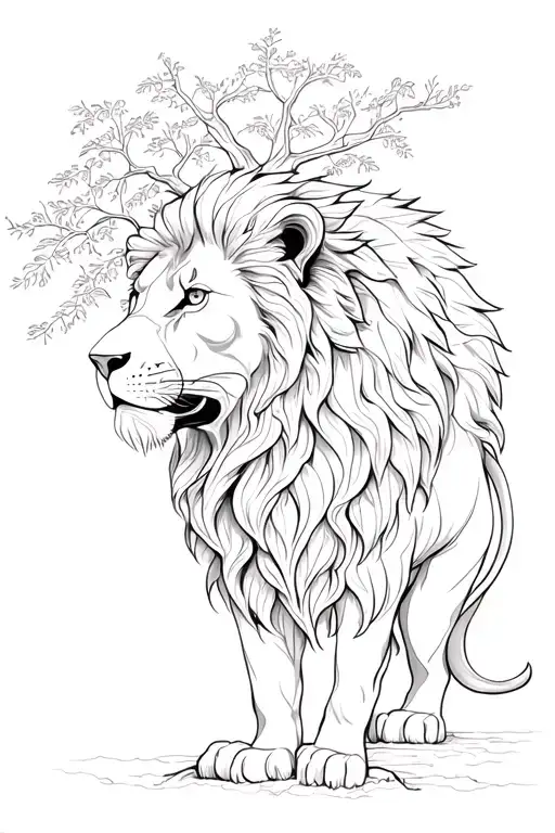 Tree Of Life And Lion