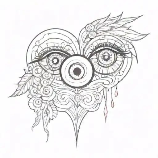 Three Eye Balls Combination In A Love Sign