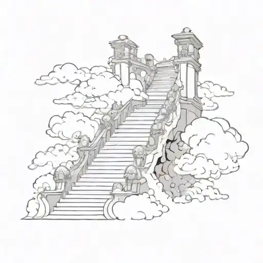 Heaven Staircase With Clouds
