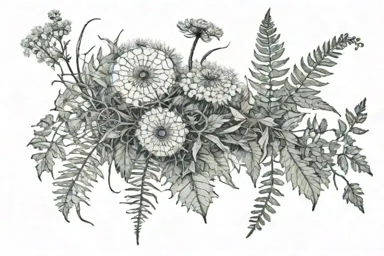 Dandelions And Ferns