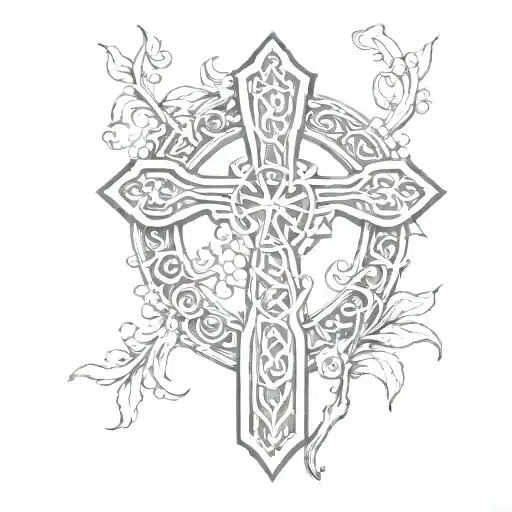 Italian Cornicello And Irish Celtic Cross Surrounded