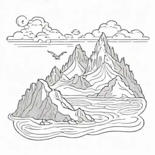 Mountains And Beaches With Ocean