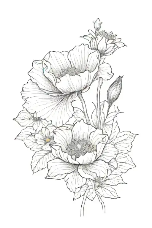 Morning Glory Poppy And Water Lily Flower