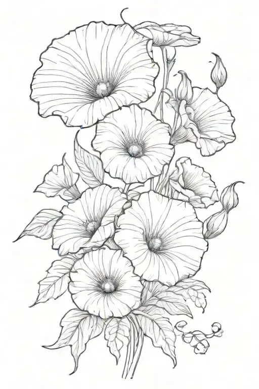 Bouquet With Morning Glory And Poppy Flower