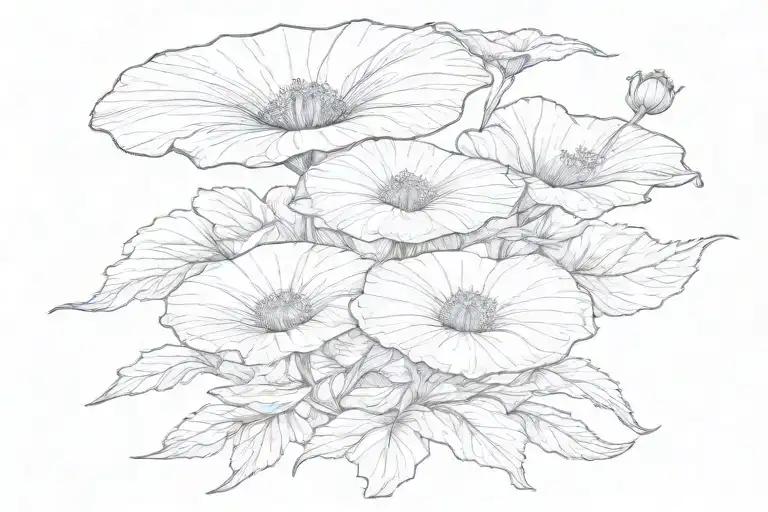 Morning Glory And Poppy Flower