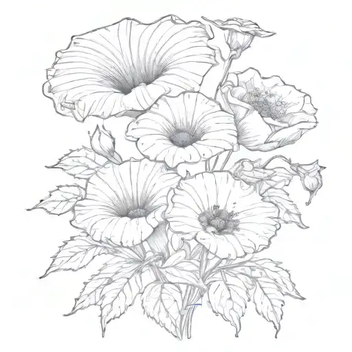 Morning Glory And Poppy Flower