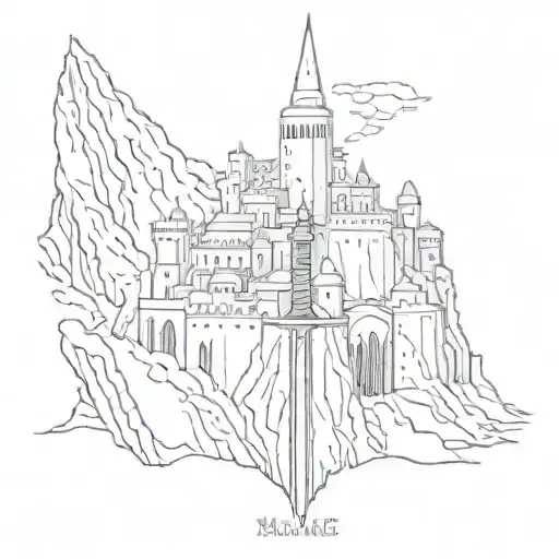 Minas Tirith With Narsil Sword