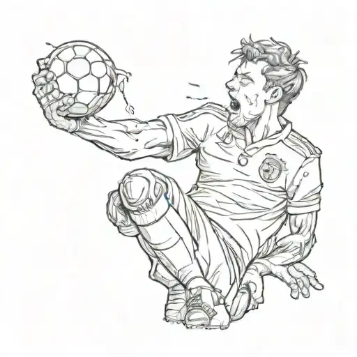 A Soccer Player Drinking From A Cup