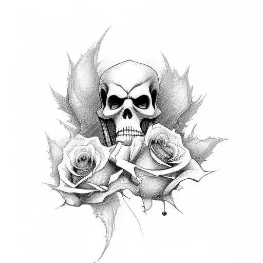 Grim Reaper With Rose And Smoky