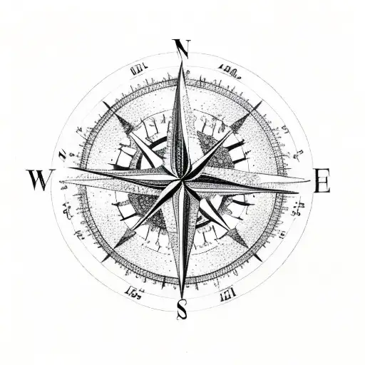 Compass With Tree Through Center