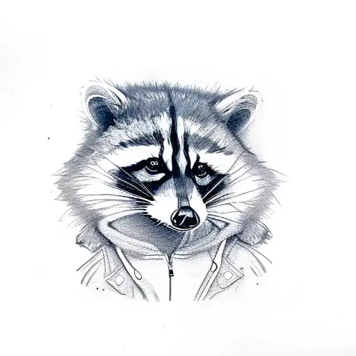 Female Raccoon In Jean Jacket
