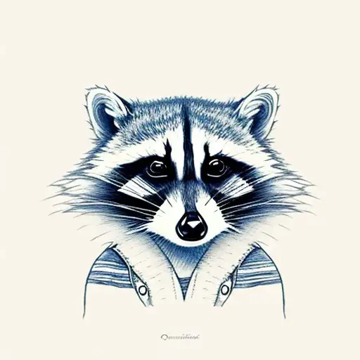 Female Raccoon In Jean Jacket