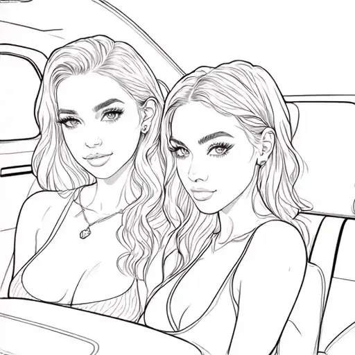 Two Women Sitting In The Back Seat Of A Car