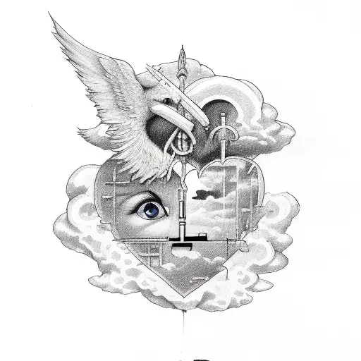 Rip Pi Wit Broken Heart And Heaven Clouds In Oth Gates